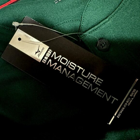 Mizuno Mens Jersey 2XL Green Elite 2 Button Crew Neck Short Sleeve Jersey NWT - Picture 7 of 8